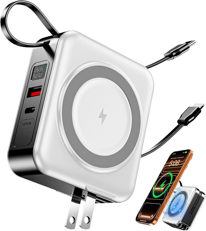 para Magsafe Cargador Portátil con Cables Integrados y Enchufe de P...