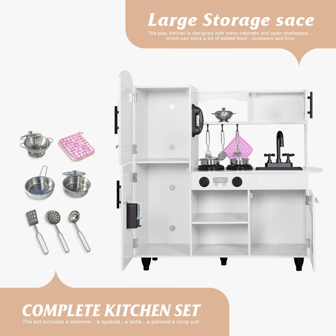 TaoHFE Juego de cocina de madera para niños pequeños, juego de jugu...