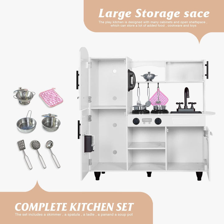 TaoHFE Juego de cocina de madera para niños pequeños, juego de jugu...