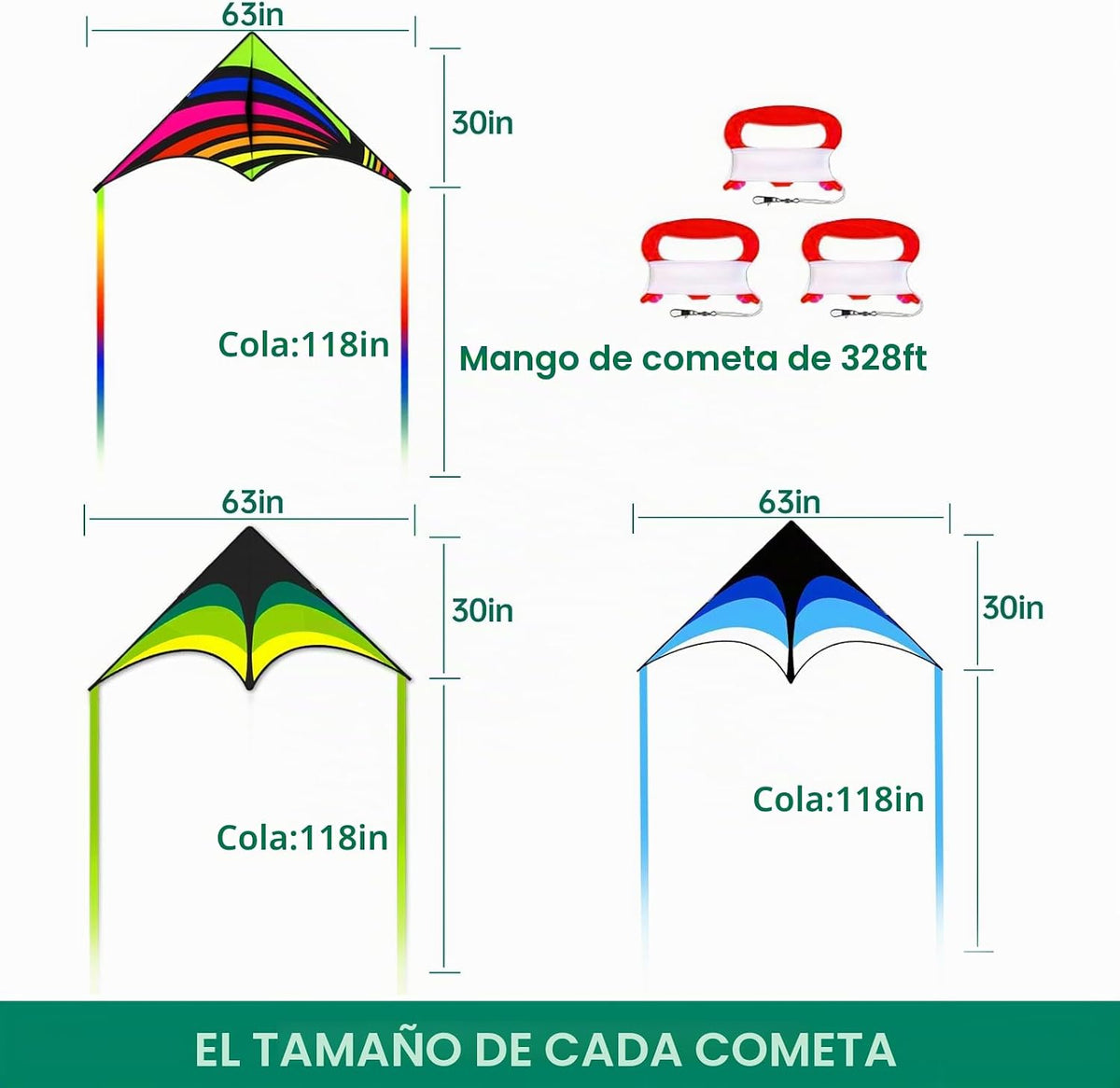Mint's Colorful Life - Cometa Delta para niños y adultos, cometa extremadamente fácil de volar, las mejores cometas para principiantes