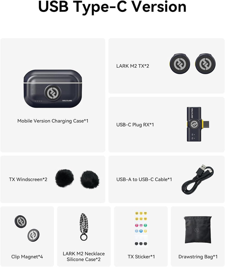 Micrófono inalámbrico Hollyland Lark M2 para iPhone 15\/16\/17 y An...