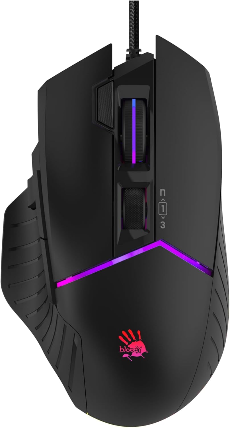 Bloody W95BR Max Extra Fire - Ratón para juegos con 12,000 CPI, sen...
