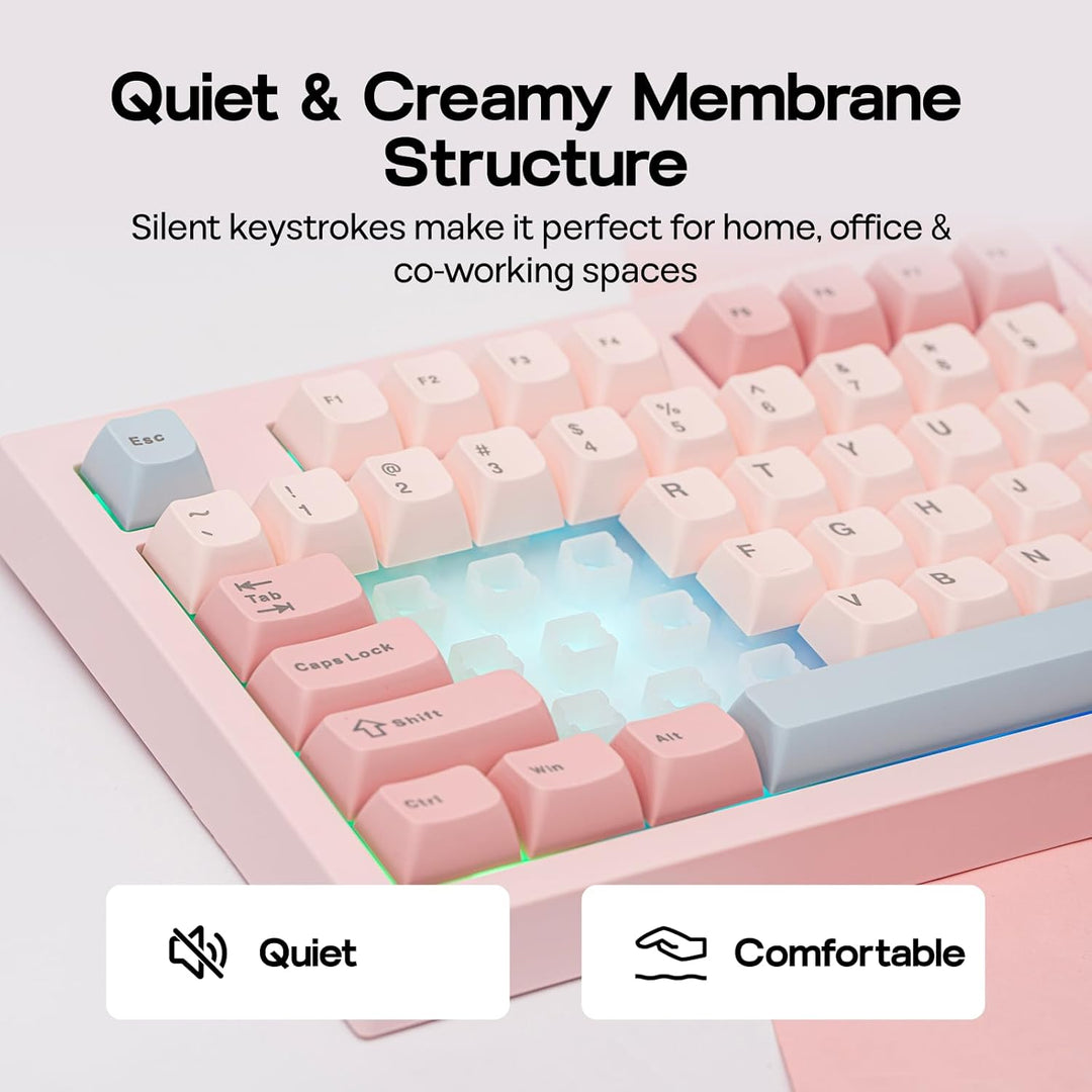 EPOMAKER Aula S102 PRO Membrane Gaming Keyboard with TFT Screen, Vo...