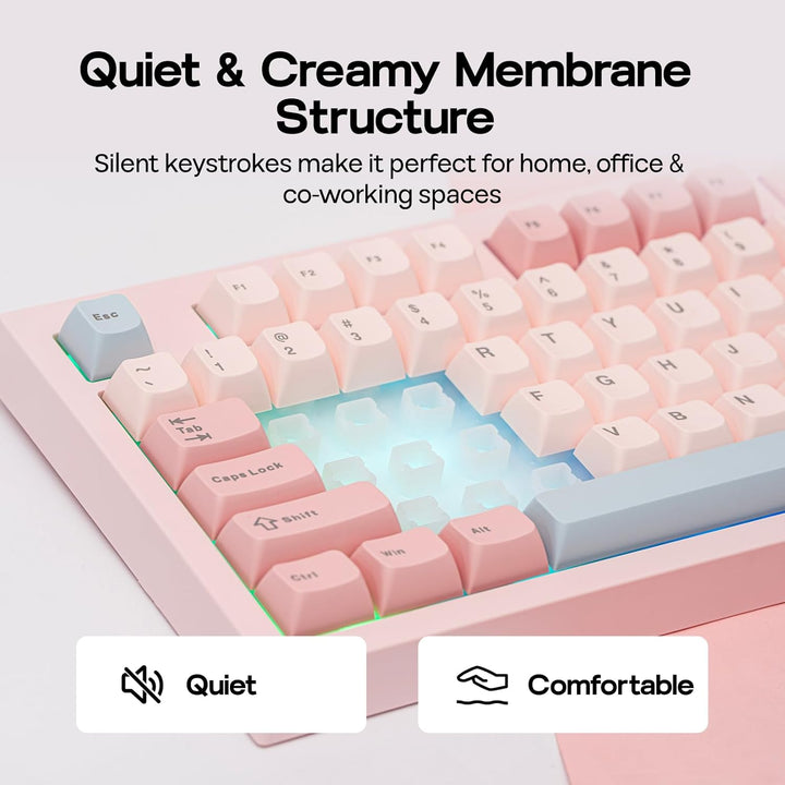 EPOMAKER Aula S102 PRO Membrane Gaming Keyboard with TFT Screen, Vo...