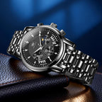 OLEVS Relojes para Hombres de Negocios de Acero Inoxidable, a Prueba de Agua, Estilo Casual Formal