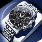 OLEVS Reloj para Hombre Diamante Negocios Vestimenta Analógico Acero Inoxidable a Prueba de Agua Lúmina Fecha Dos Tonos Lujo Casual de Muñeca