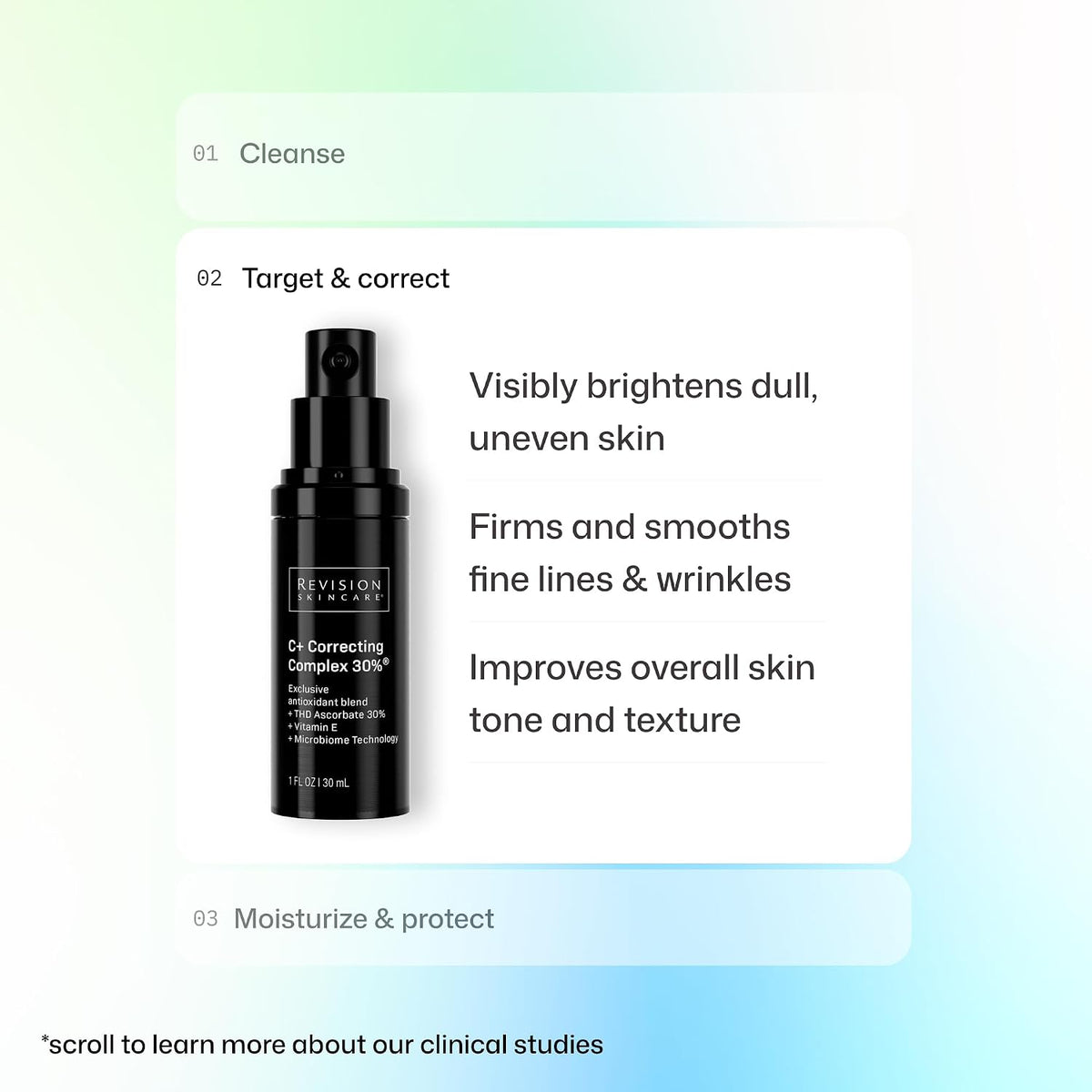 Revision Skincare C+ Correcting Complex 30% Suero de vitamina C para la cara, 2 oz