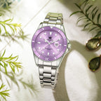 OLEVS Reloj Femenino Clásico de Mujer para Damas Análogo Acero Inoxidable Resistente al Agua Luminosa Día Fecha Dos Tonos de Fácil Lectura en la Muñeca