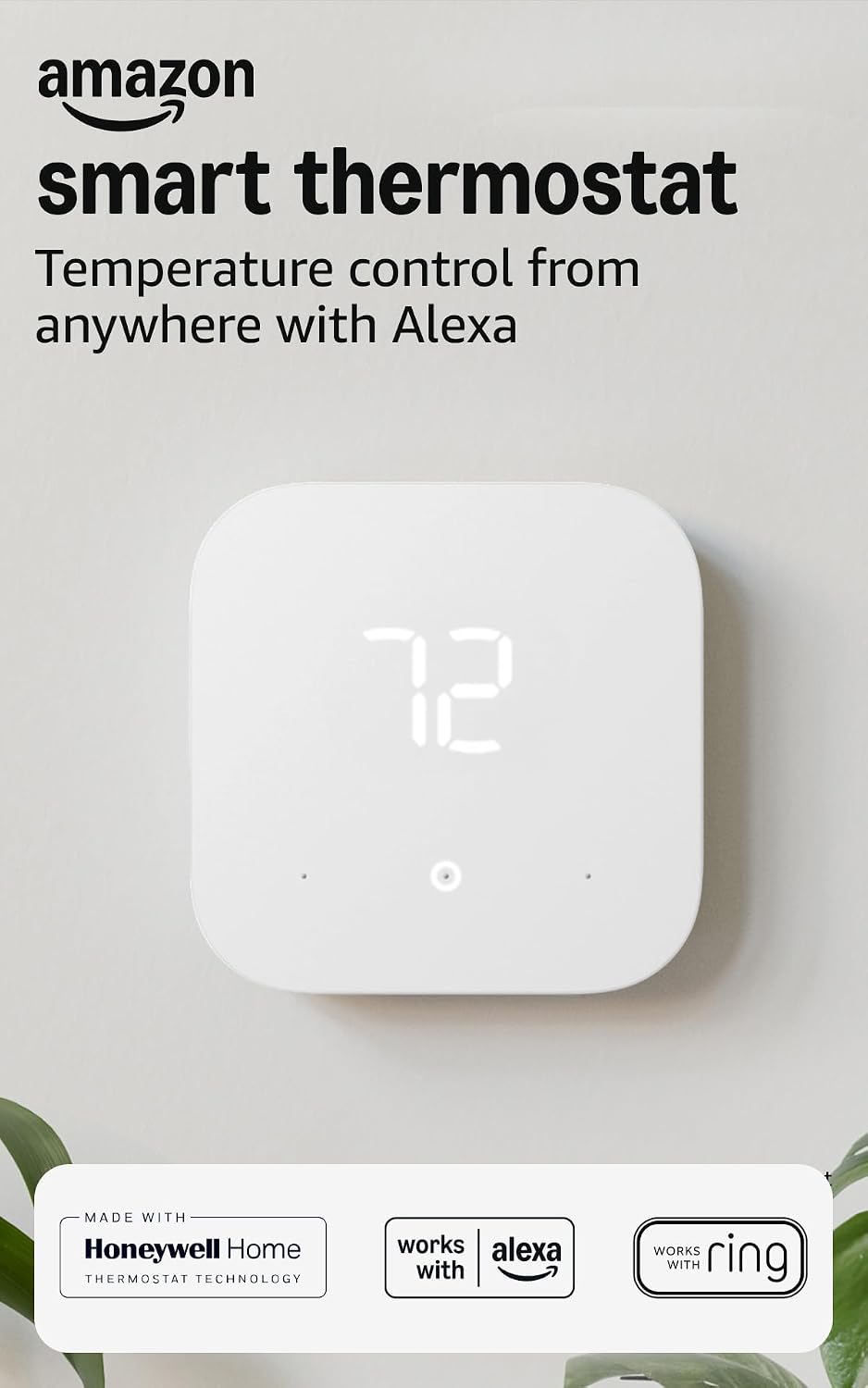 Amazon Smart Thermostat, Ahorra dinero y energía, compatible con Alexa y Ring