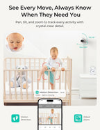 Dr.Care VistaView Lite Smart WiFi Monitor para bebé con 2 cámaras, 4" 720P