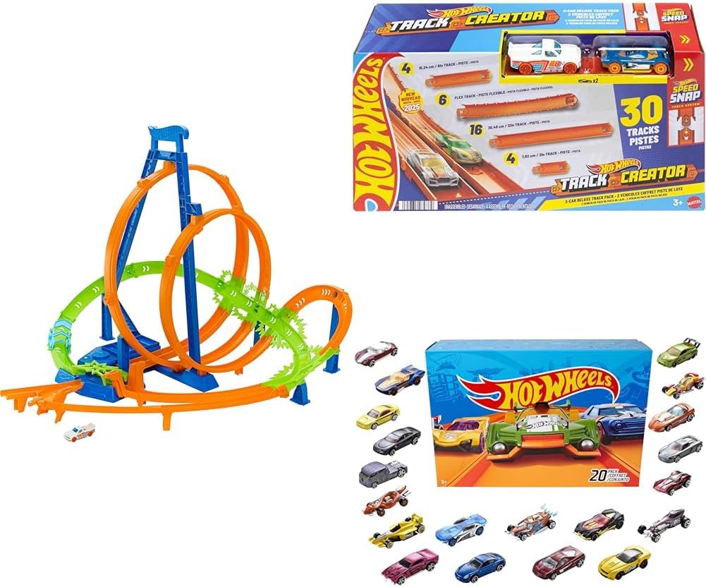 Paquete de Hot Wheels Epic Crash Dash 5 zonas de choque, fácil de g...
