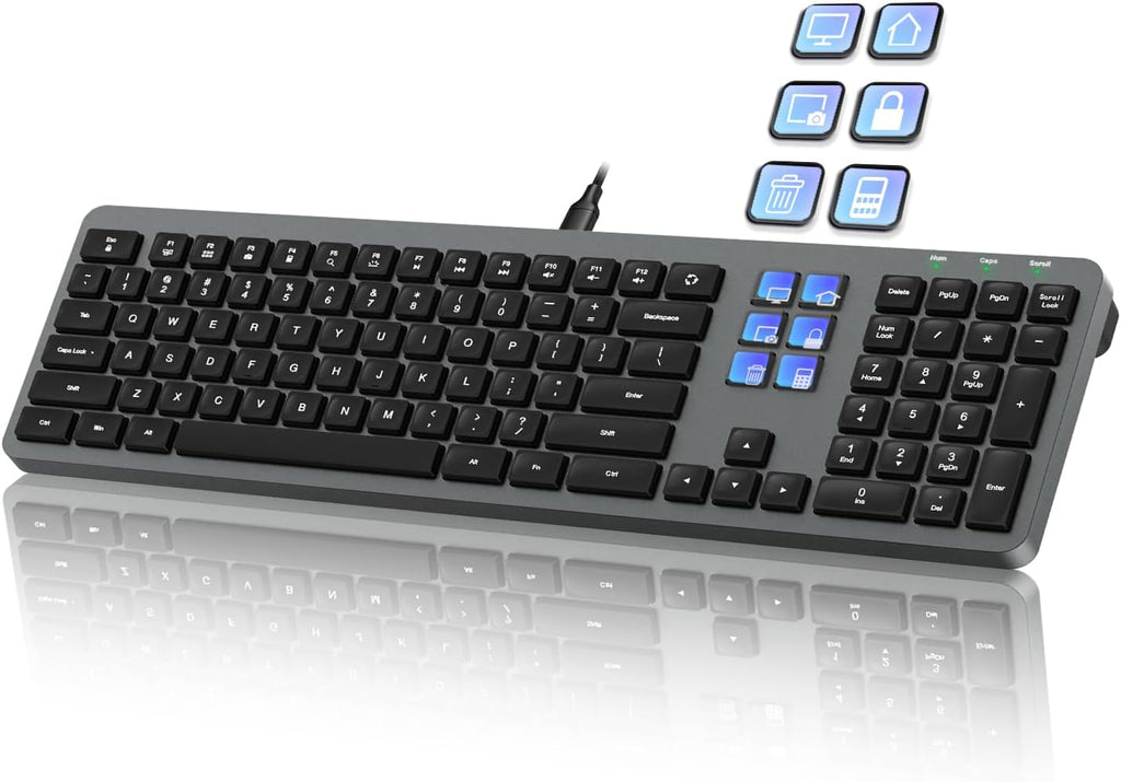 Teclado con cable con mini cubierta de control (6
