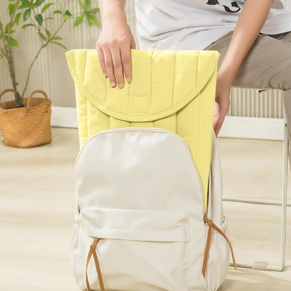 Funda acolchada para laptop de 13 a 14 pulgadas, color amarillo, fu...