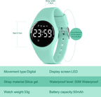 Relojes para niños y niñas, reloj deportivo digital con contador de pasos, podómetro, alarma de vibración, sin aplicación, impermeable, rastreador de fitness, reloj para niños, niñas, adolescentes