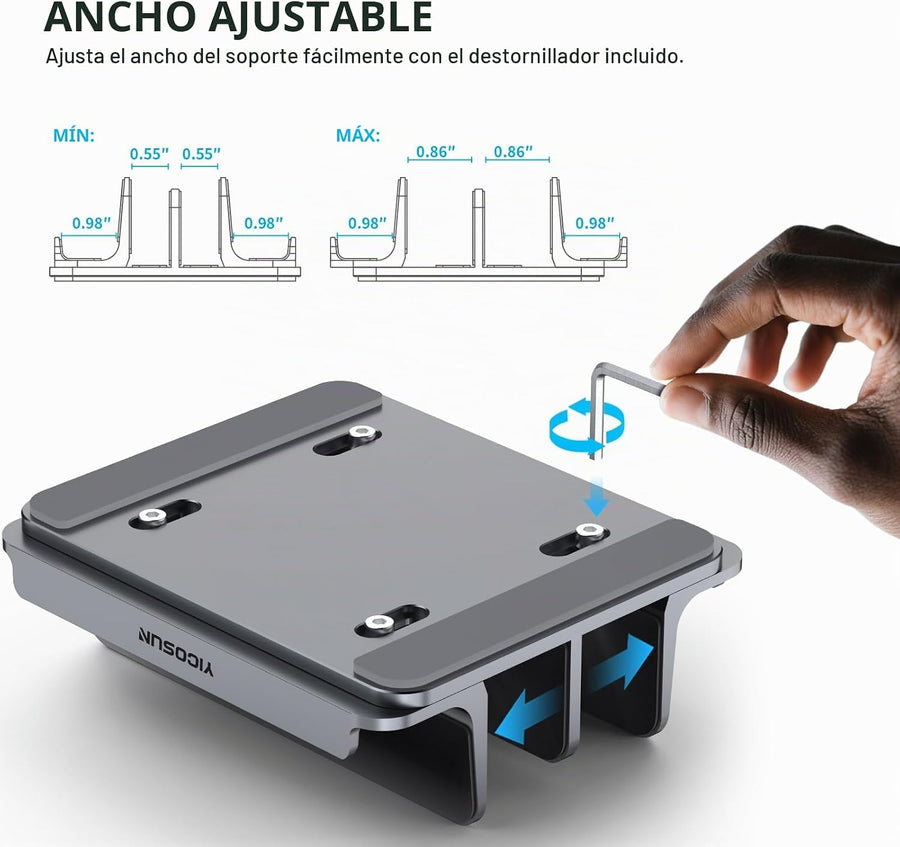 YICOSUN Soporte vertical de aluminio para portátil de 4 ranuras par...