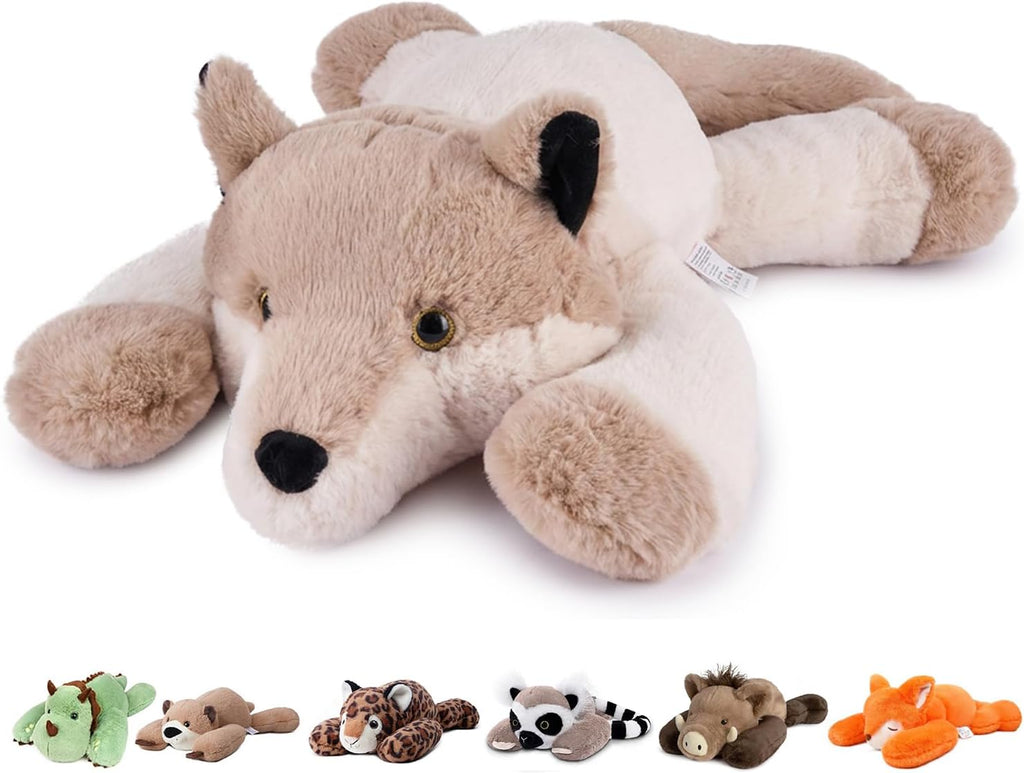 Niuniu Daddy Peluche con peso de lobo, almohada de felpa para niños y
