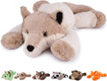 Niuniu Daddy Peluche con peso de lobo, almohada de felpa para niños y