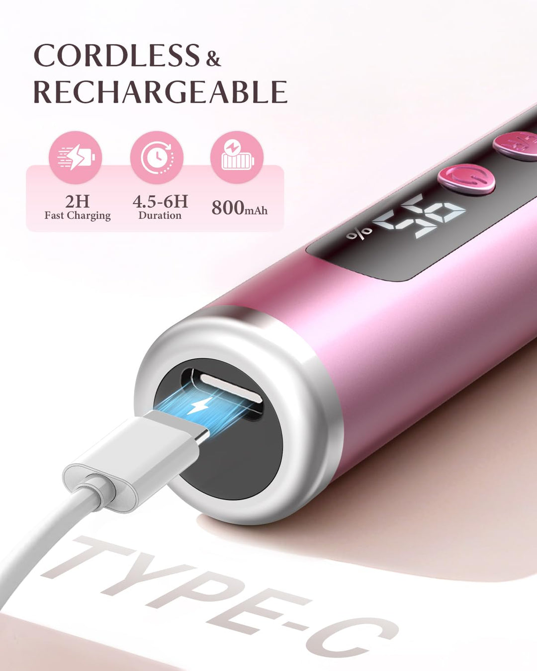 JOREST Kit de taladro de uñas eléctrico inalámbrico 13 en 1 con pan...
