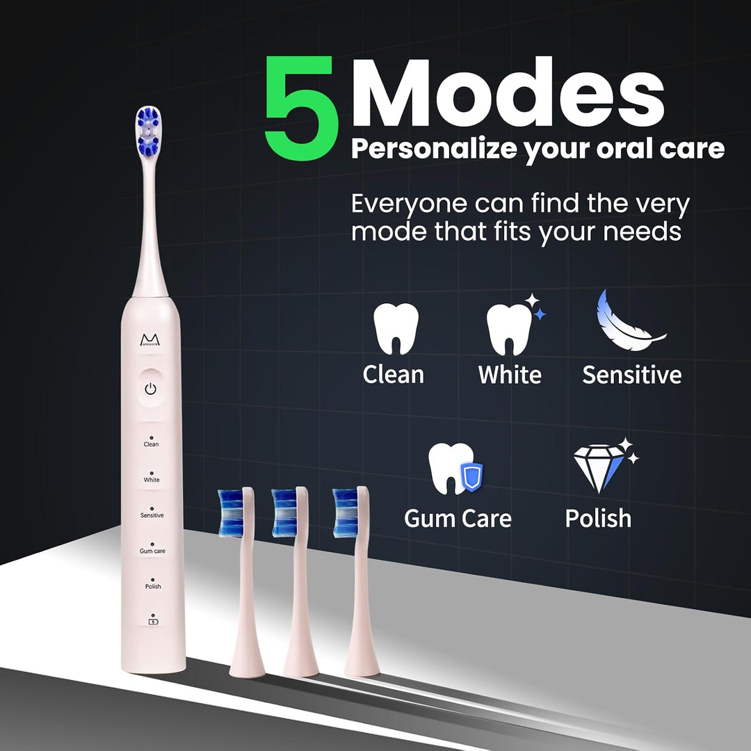 Marlincare - Cepillo de dientes eléctrico para adultos, batería de...