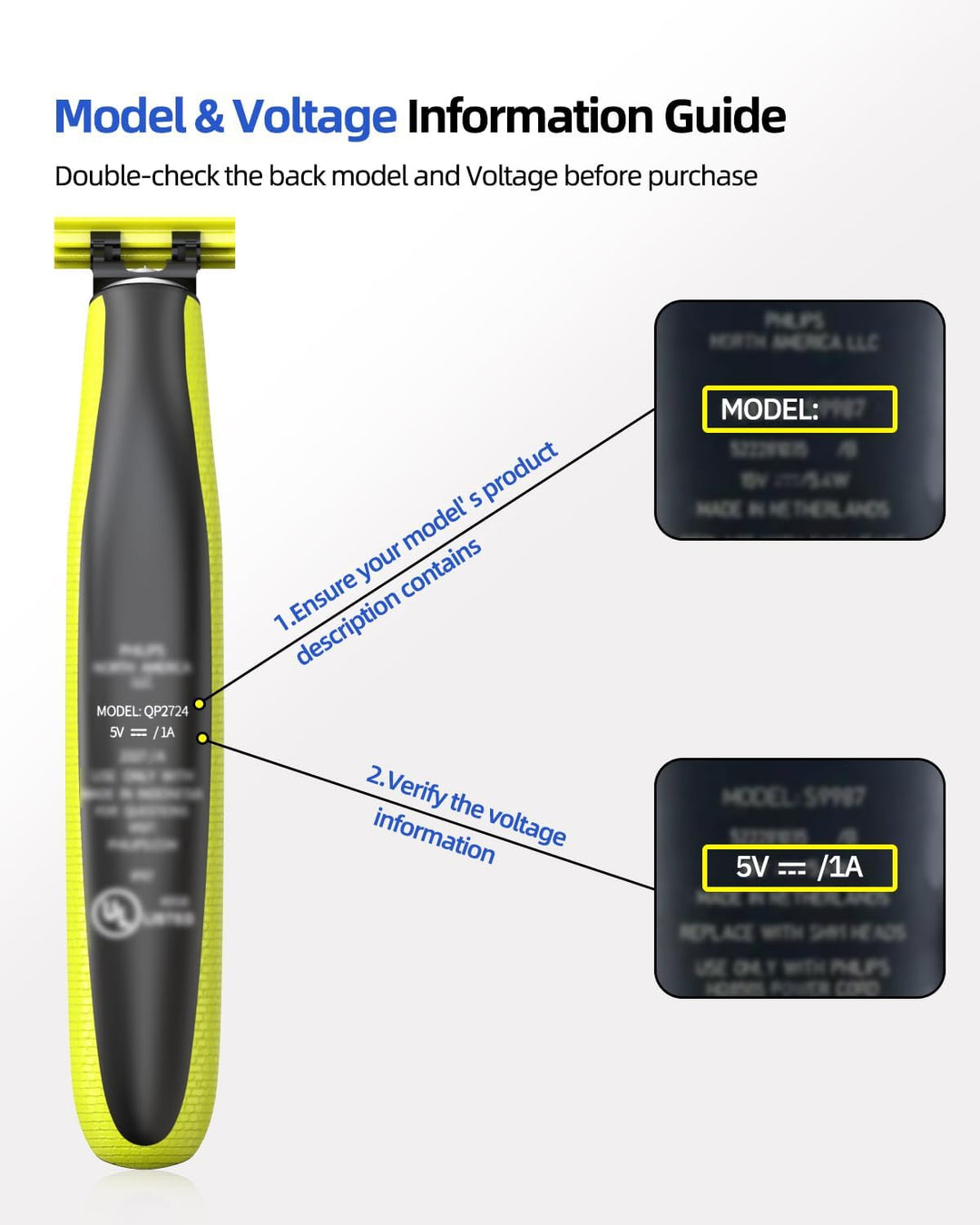 Cargador UL de 5 V para afeitadora eléctrica Philips