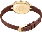 Emporio Armani Reloj de cuero marrón de dos manos para mujer (Modelo: AR11708)