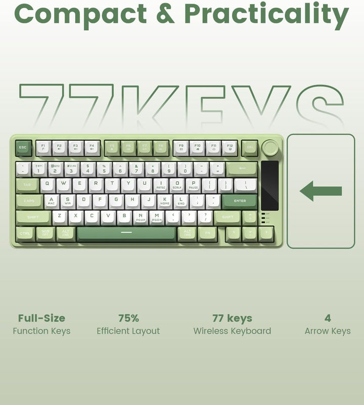 Womier DK75 75% Wireless Gaming Keyboard, RGB Backlit Creamy Keyboa...