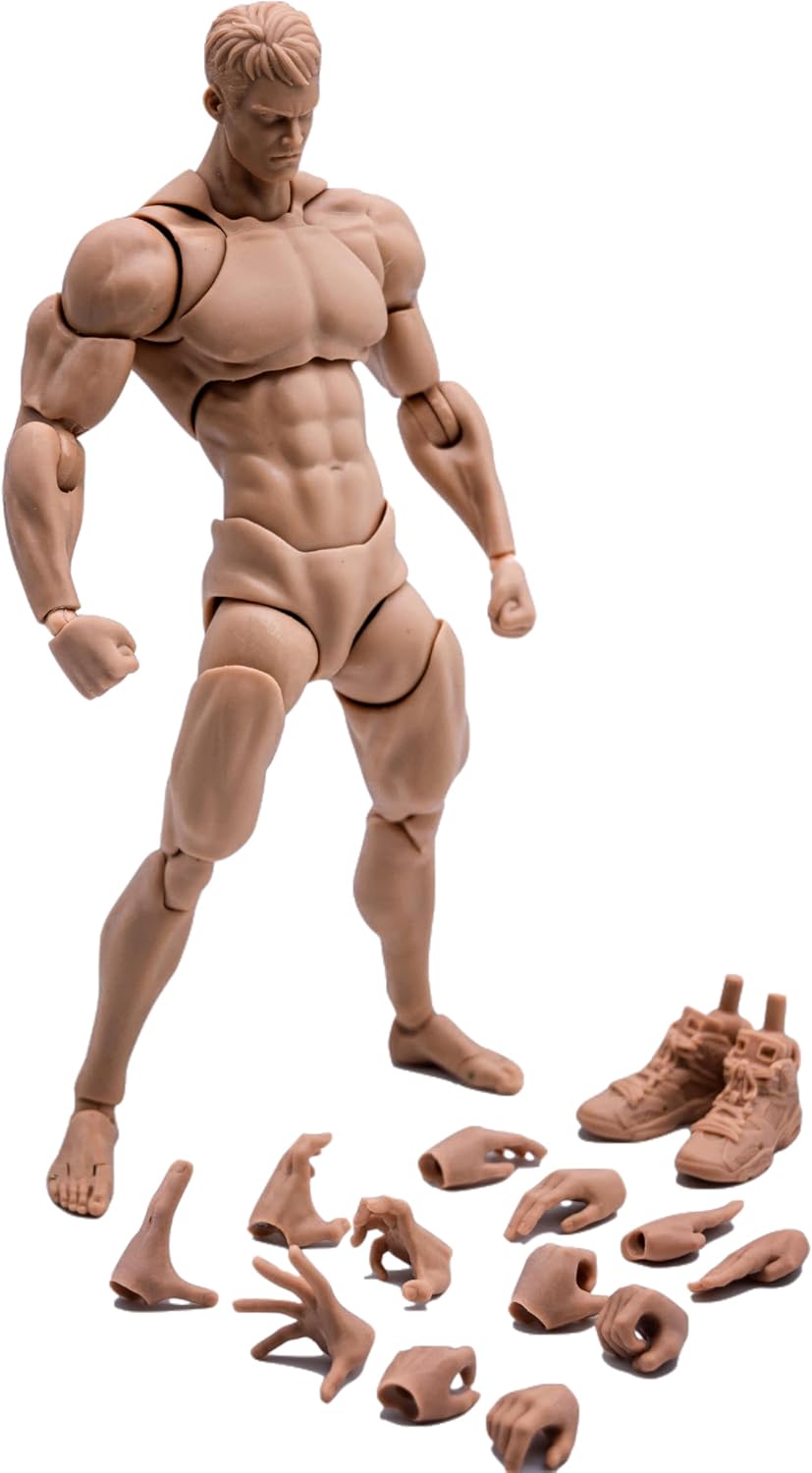 Fremego Figura de acción masculina a escala 1\/12, figura muscular...