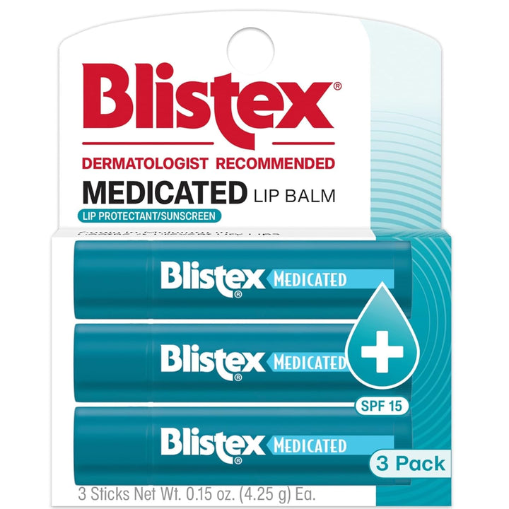 Blistex Bálsamo labial medicado, 0.15 onzas, 3 unidades (paquete de...