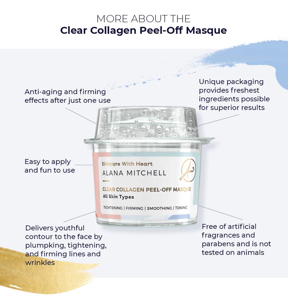 Alana Mitchell Mascarilla facial de colágeno antienvejecimiento par...