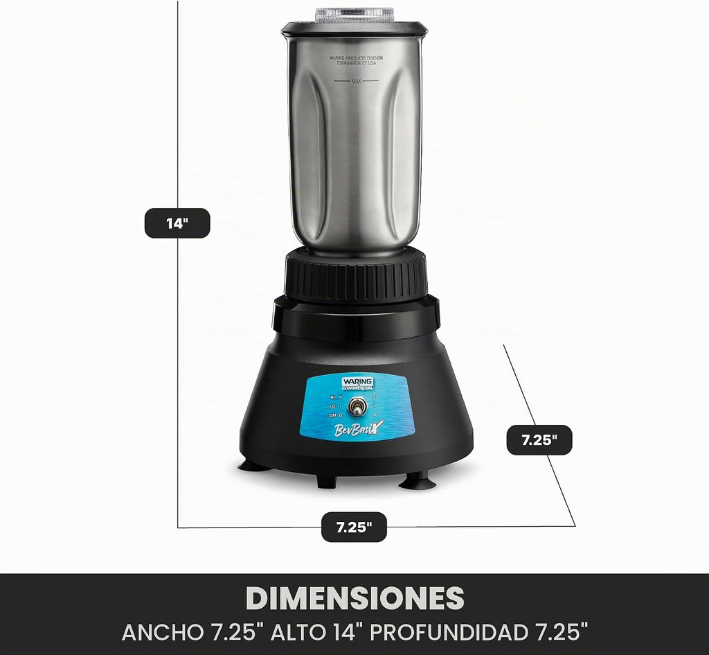 Waring BevBasix Batidora de barra con tarro de acero inoxidable de 32 onzas