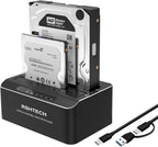 RSHTECH Estación de acoplamiento de disco duro de doble bahía USB-C/USB 3.0
