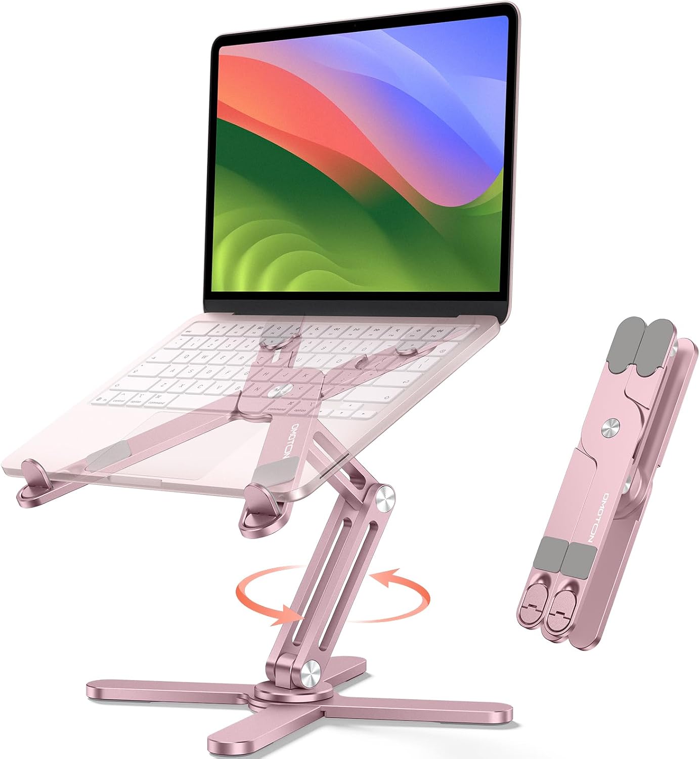 OMOTON Soporte elevador giratorio de 360° para laptop, soporte ergo...