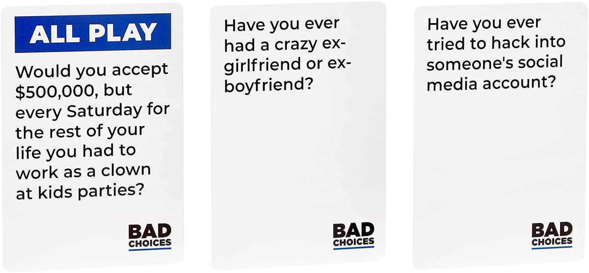 BAD CHOICES Juego de fiesta + set de After Dark – Divertido juego de cartas para adultos para amigos y noche de juegos | Divertido juego de mesa para conversación y rompehielos para fiestas, juegos previos, reuniones sociales e ideas de regalo divertidas