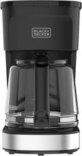 negro+DECKER CAFÉCRAFT Cafetera de goteo para 12 tazas, interruptor único con tecnología Vortex Showerhead, función Sneak-A-Cup, función de mantener caliente, acero inoxidable