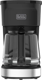 negro+DECKER CAFÉCRAFT Cafetera de goteo para 12 tazas, interruptor único con tecnología Vortex Showerhead, función Sneak-A-Cup, función de mantener caliente, acero inoxidable