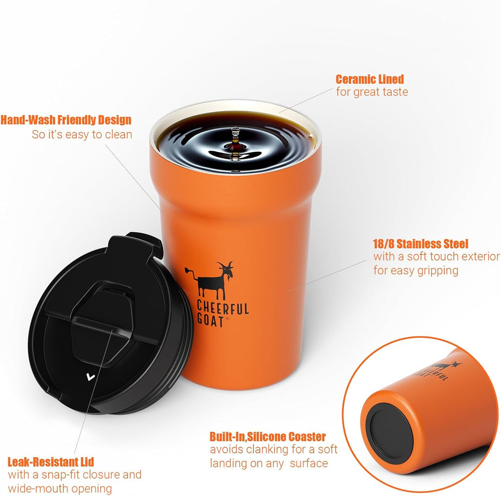 CHEERFUL GOAT Instant Cold Brew Coffe - Taza de viaje de café con forro de cerámica, café de bolsillo especial 100% arábica, liofilizado para una máxima frescura, sin azúcar, sin aditivos, L