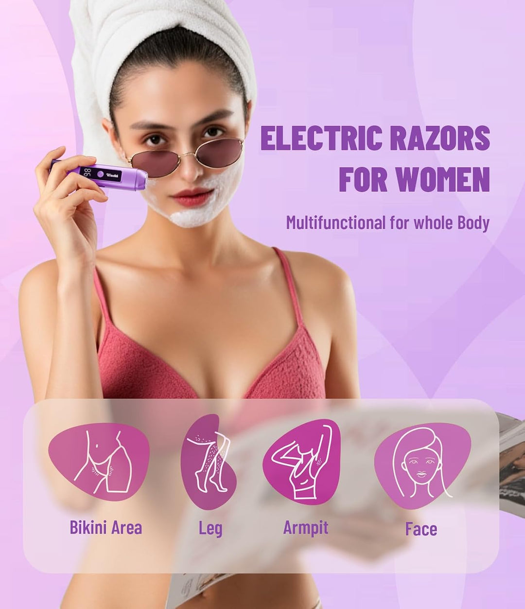 Dynooper Recortadora eléctrica de bikini para mujer: Afeitadora elé...