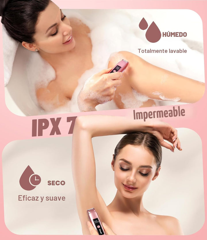 Recortadora de bikini eléctrica de doble cabezal para mujer: afeita...