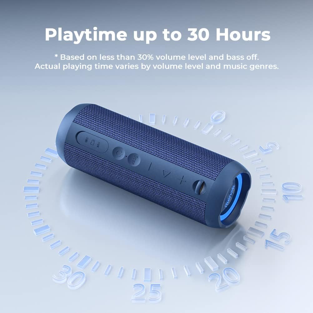 RIENOK - Altavoz Bluetooth portátil 30W, emparejamiento dual, sonid...