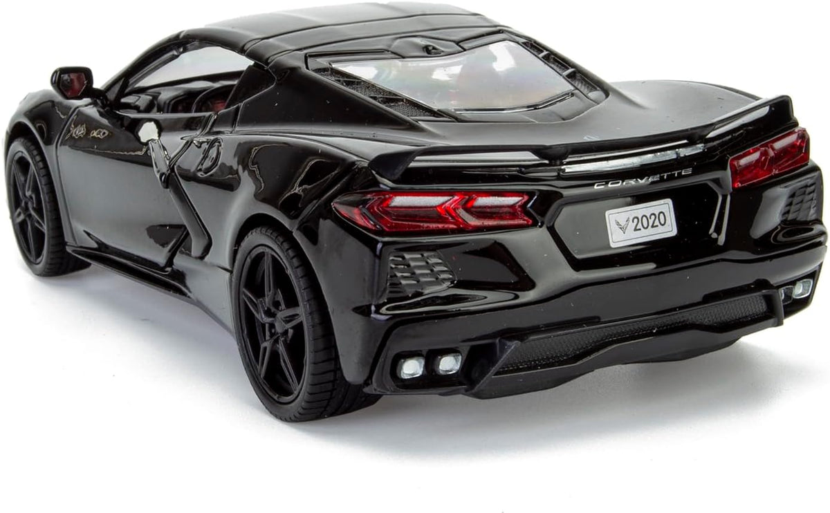 Motormax 2020 Chevrolet Corvette C8 Stingray 1:24 Diecast Black All Star Toys Exclusivo