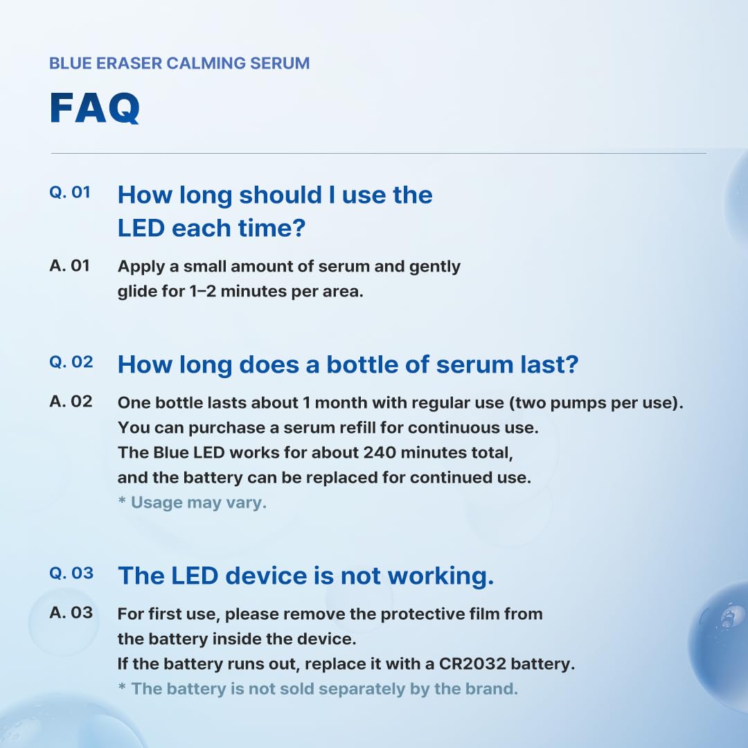 Suero borrador azul con aplicador LED refrescante, suero calmante d...