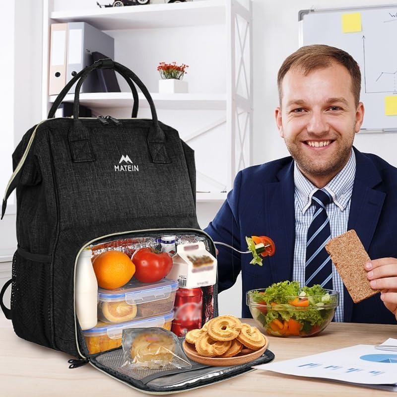 MATEIN - Mochila de almuerzo para mujer, mochila térmica aislada pa...