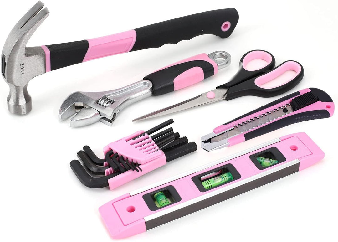 FASTPRO Juego de herramientas rosa, 220 piezas Lady's Home Repa...