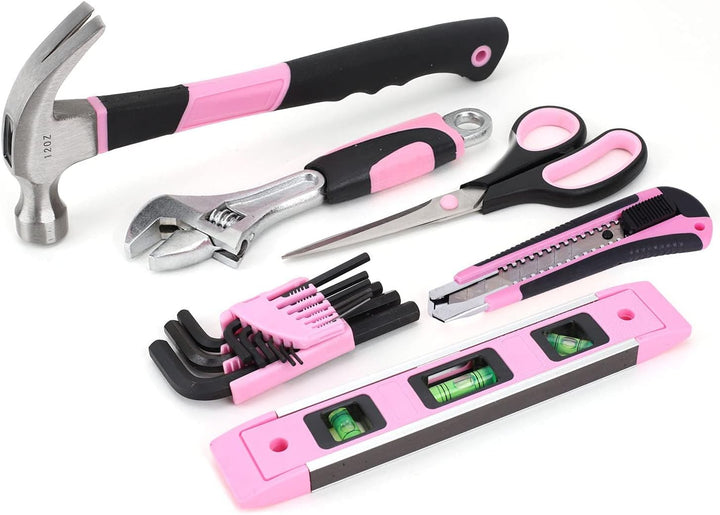 FASTPRO Juego de herramientas rosa, 220 piezas Lady's Home Repa...