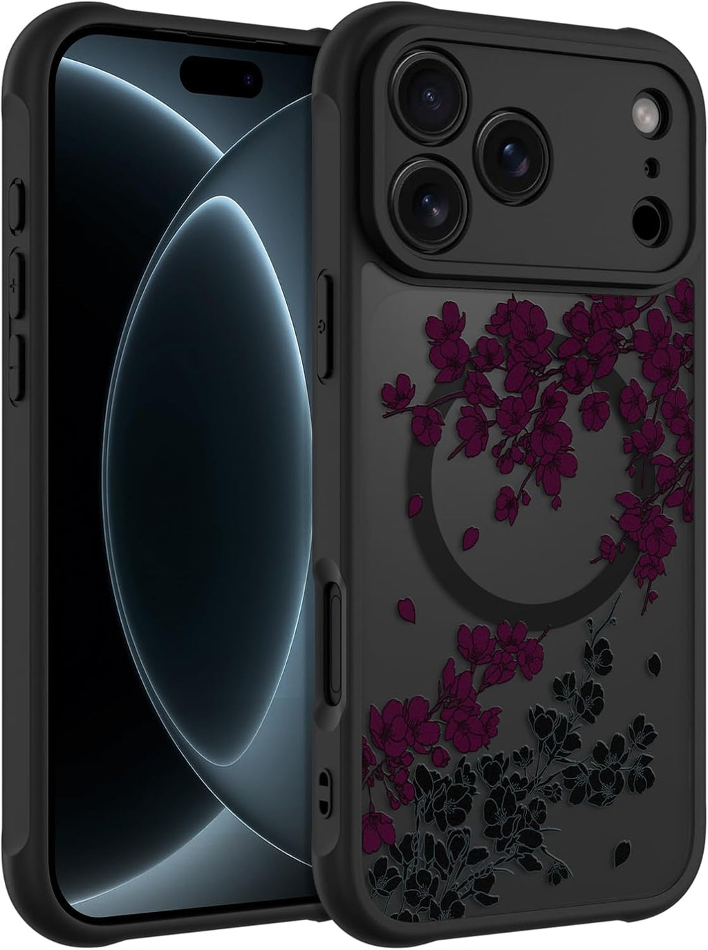 OOK Funda para teléfono con flores rojas hecha para Pro de 6.3 pulgadas