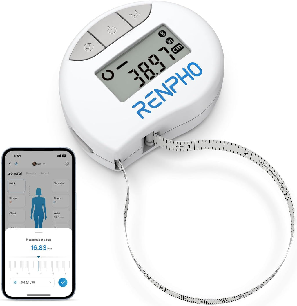 RENPHO Cinta métrica de cuerpo inteligente, aplicación Bluetooth