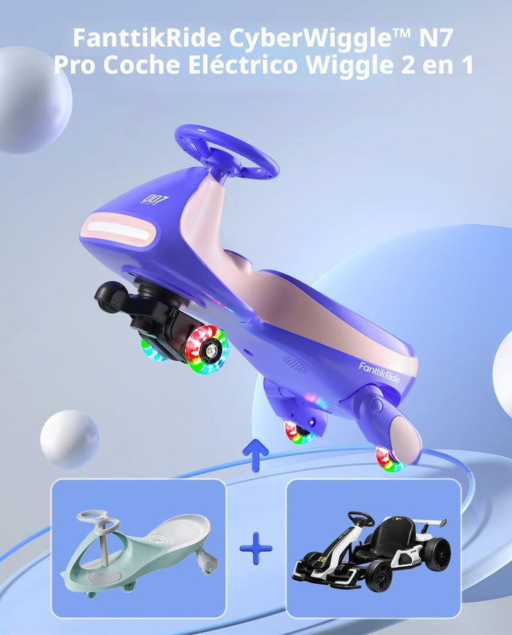 FanttikRide N7 Pro - Coche eléctrico Wiggle con pedal, batería reca...