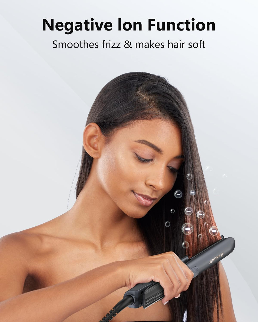 Annlary - Plancha de pelo de 1 pulgada y rizador de pelo de titanio...