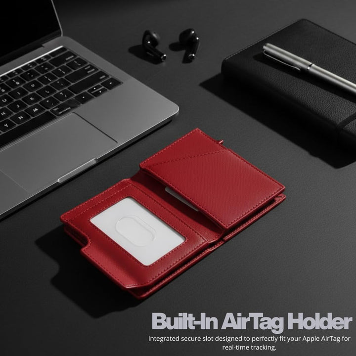 DAMMARTI Cartera para hombre con soporte AirTag, bloqueo RFID, sopo...