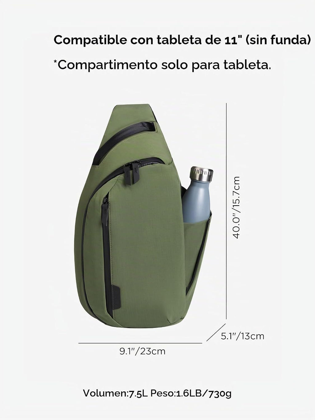 ALPAKA Metro Crossbody Hombro Derecho 7.5L - Bolso cruzado para hombre, mochila bandolera - Se adapta a tablet de 11 pulgadas - Un solo hombro